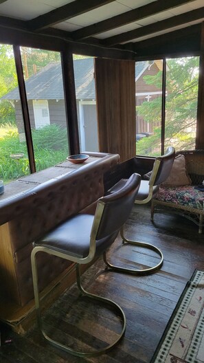 Watch the birds  and wildlife from the bar with your morning coffee.