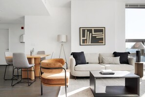 TV, stereo - Modern Hoboken 2BR w/ Doorman, Gym & W/D, near shuttle, by Blueground (New Jersey)