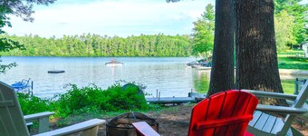 Lakefront cabin with private dock, 2 kayaks & panoramic views