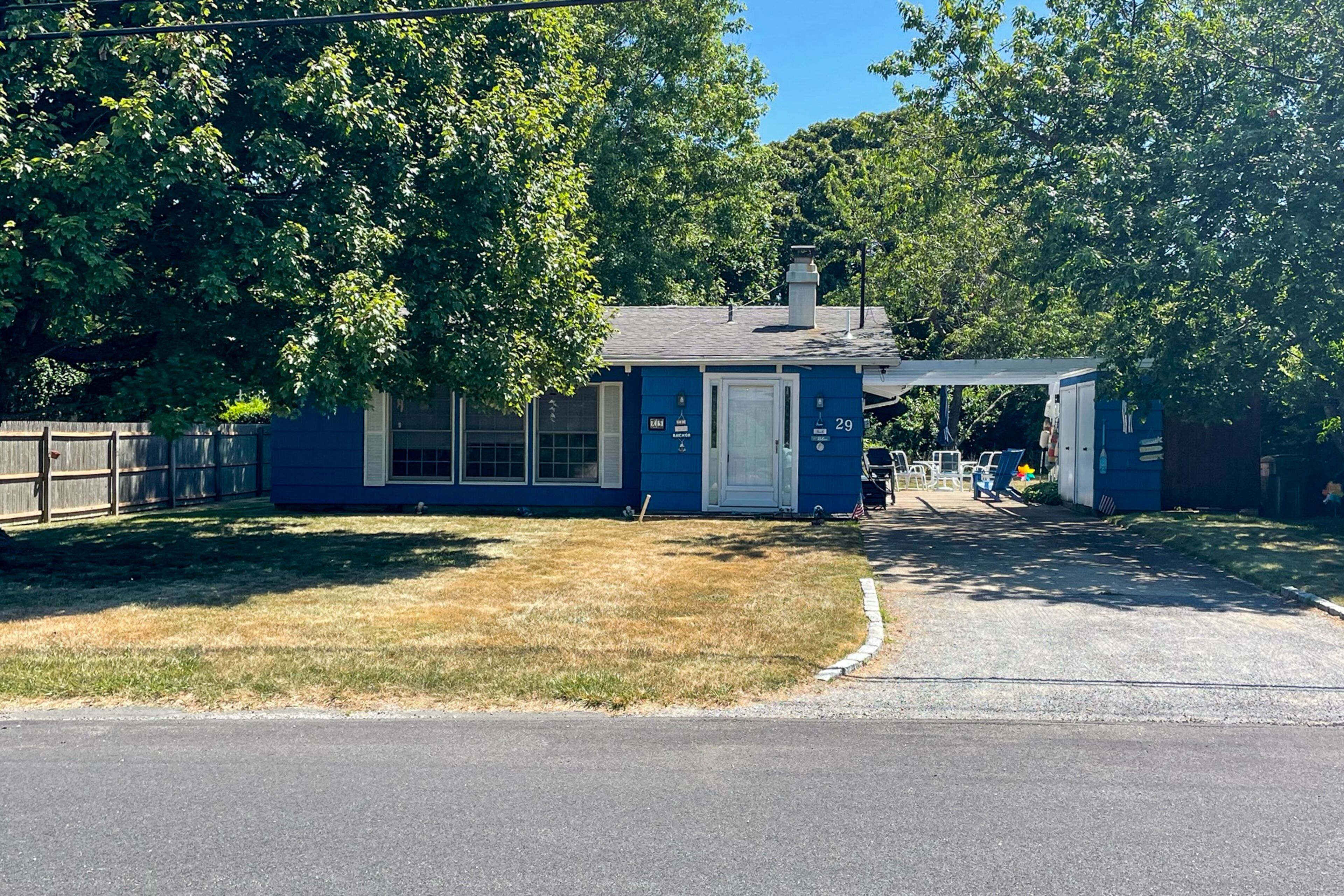 Single-story home with W/D, patio & outdoor shower - minutes from private beach