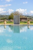 Outdoor pool, pool umbrellas