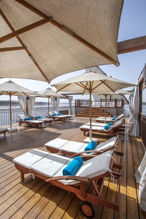 Sun deck - Dahabeya Yakouta Nile Cruise-Every Monday from Luxor- Aswan for 05 nights (Luxor)