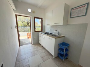 Fridge, stovetop, cookware/dishes/utensils
