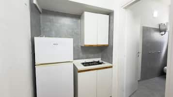Fridge, stovetop, cookware/dishes/utensils