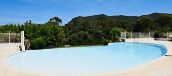 Charming residence with waterfront pool.