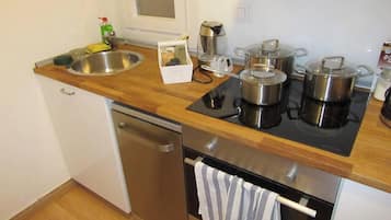 Apartment | Private kitchen | Fridge, microwave, oven, stovetop
