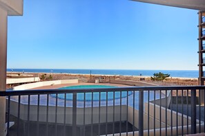 Property grounds - Cute 3-bedroom oceanfront condo featuring beautiful views of the ocean, free WiFi, and an outdoor pool located uptown just steps from the beach! (Ocean City)