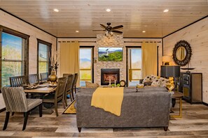 TV, fireplace, video games - Blissful Retreat: Indoor Pool! VIEWS! Theater, Games, WiFi, Hot Tub, SIGNATURE, near Attractions! (Sevierville)