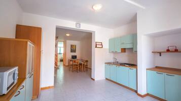 Kühlschrank, Mikrowelle, Herdplatte