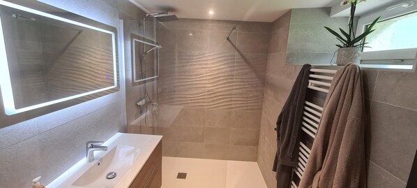 Shower, hair dryer