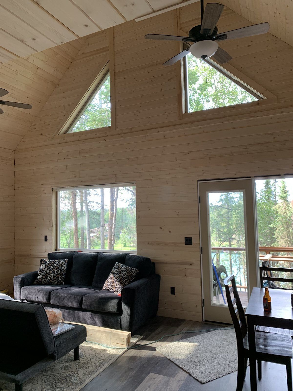 living room looking toward river