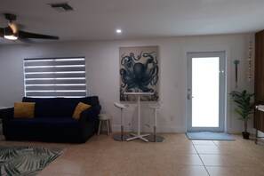 Smart TV, fireplace, printers