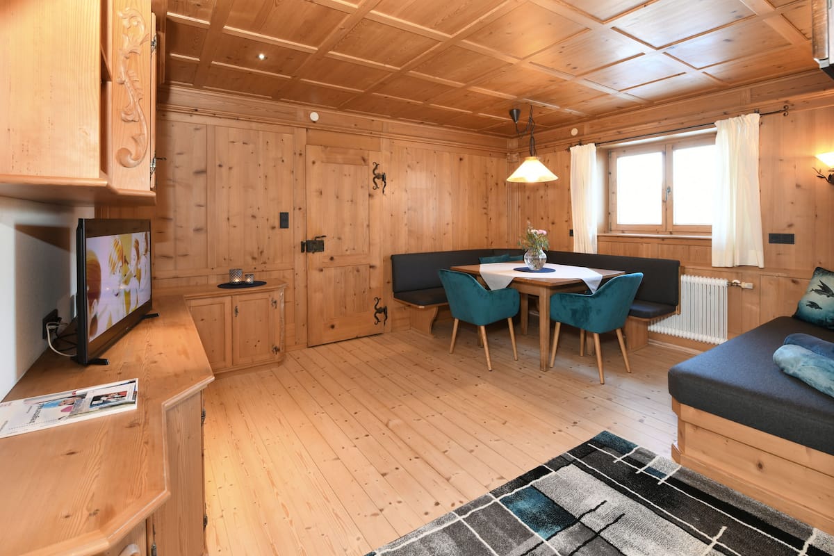 Kondominium Comfort (Ferienwohnung 1 im Nebengebäude) | Area keluarga | Televisi layar datar 70-cm dengan saluran TV satelit, TV, dan foosball
