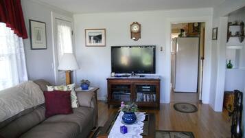 Téléviseur connecté, lecteur de DVD, livres, sélection de musique