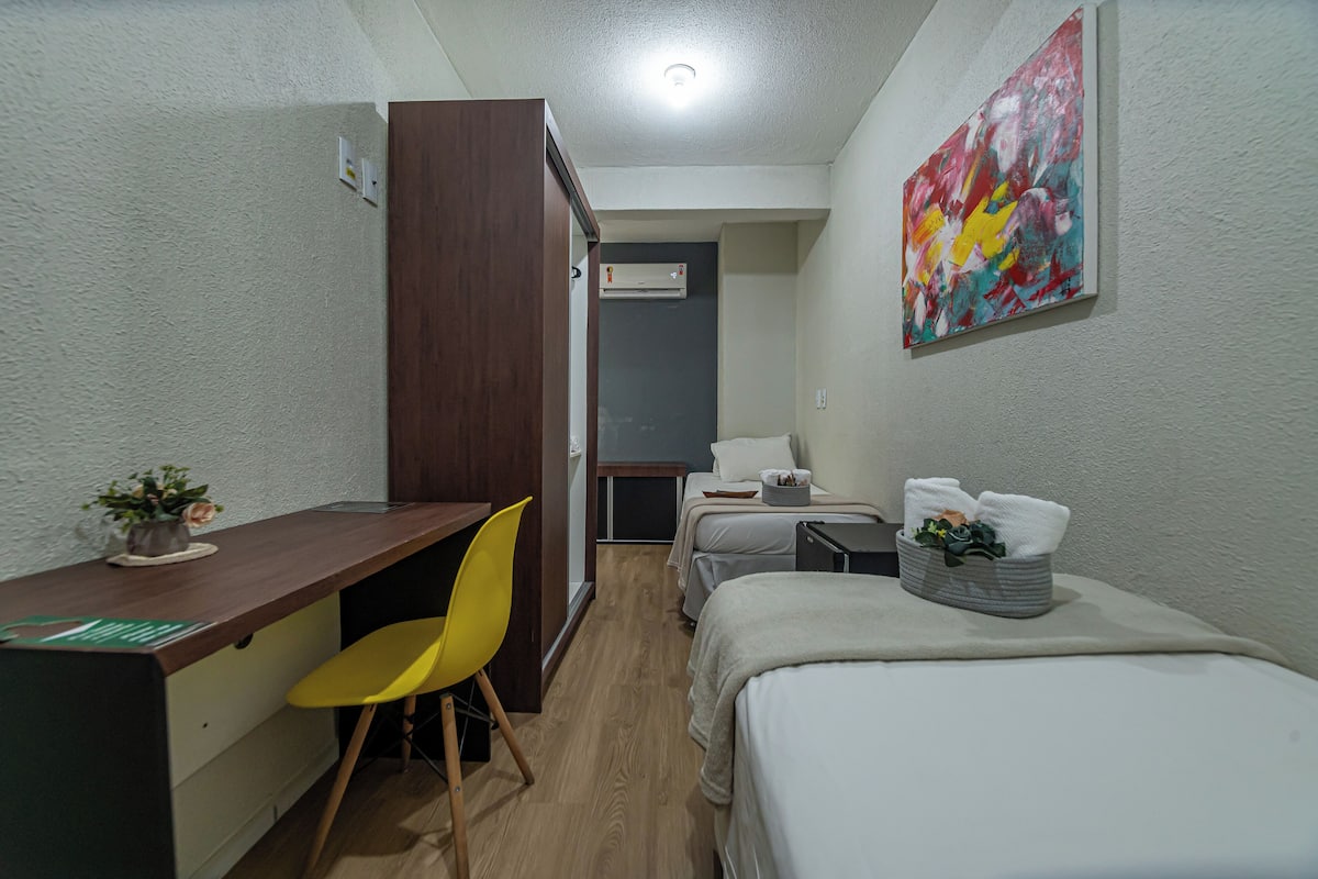 Standard Quadruple Room, No Windows | Bathroom | Shower, rainfall showerhead, towels, soap
