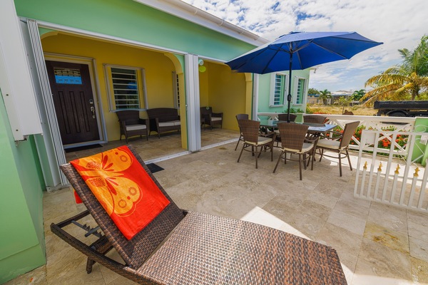 Outdoor Patio; great for morning coffee or late night wine!