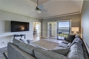 Villa, Multiple Beds, Balcony, Golf View | Living room | TV - The Sea Pines Resort 1087 Lighthouse I (Hilton Head Island)