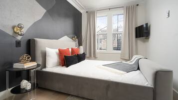 Deluxe appartement | 1 slaapkamer, luxe beddengoed, pillowtop-bedden, geluiddichte muren