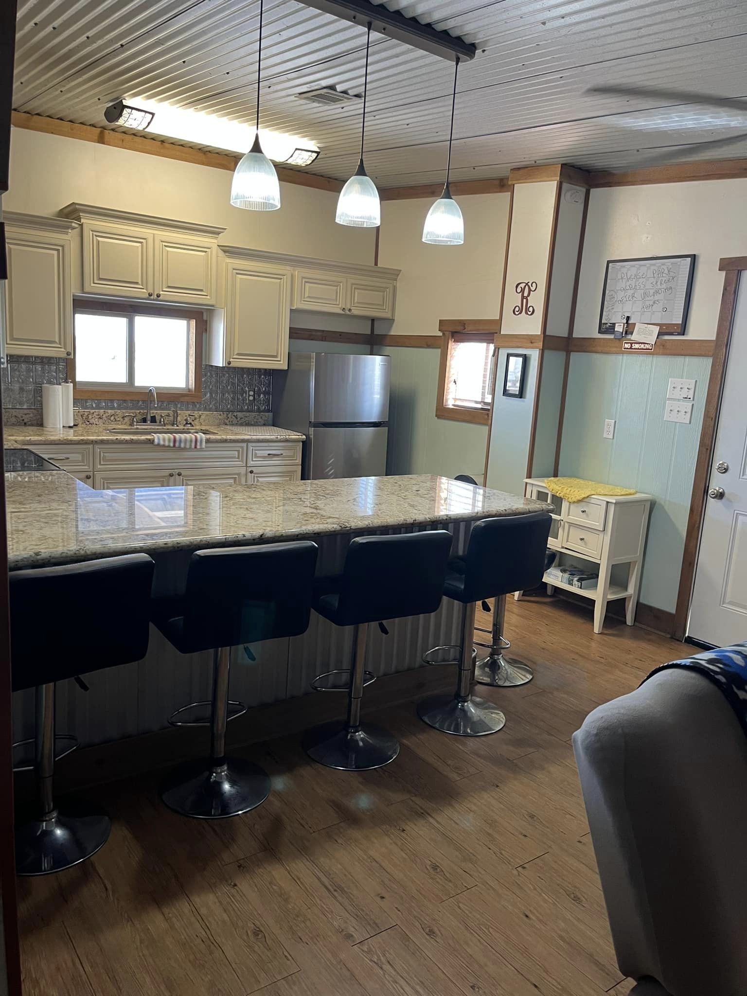 Cozy camp over the water.