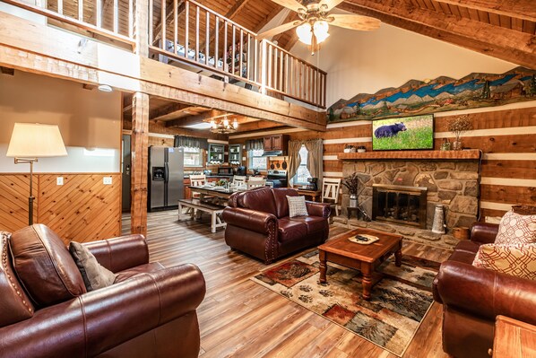 Smart TV, caminetto, lettore DVD