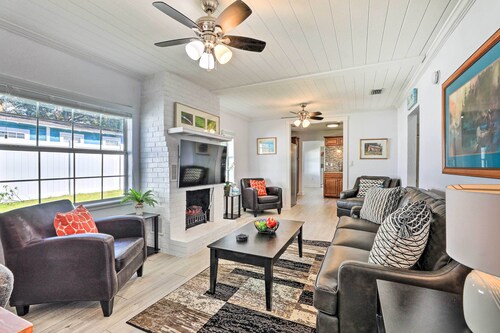 Chic Home w/ Fire Pit & Patio, Walk to Lake!