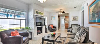 Chic Home w/ Fire Pit & Patio, Walk to Lake!