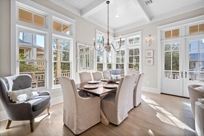 Dining - Large Pool, Luxury 6BR Home South of 30a on Boardwalk F in Rosemary Beach, 2 Minutes from Dining (Rosemary Beach)