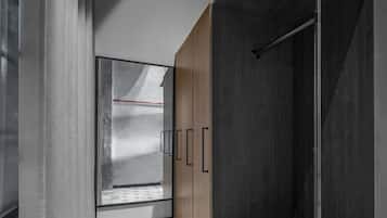Premium bedding, memory foam beds, in-room safe, laptop workspace