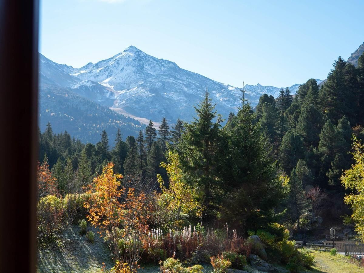 A mountain landscape with a clear sky.