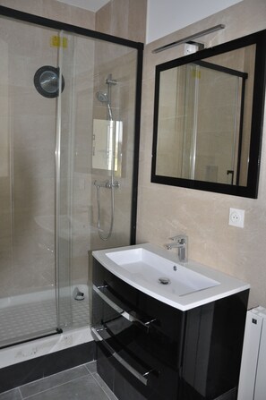 Shower, hair dryer, toilet paper - Le Moulin Brûlé (Béthines)