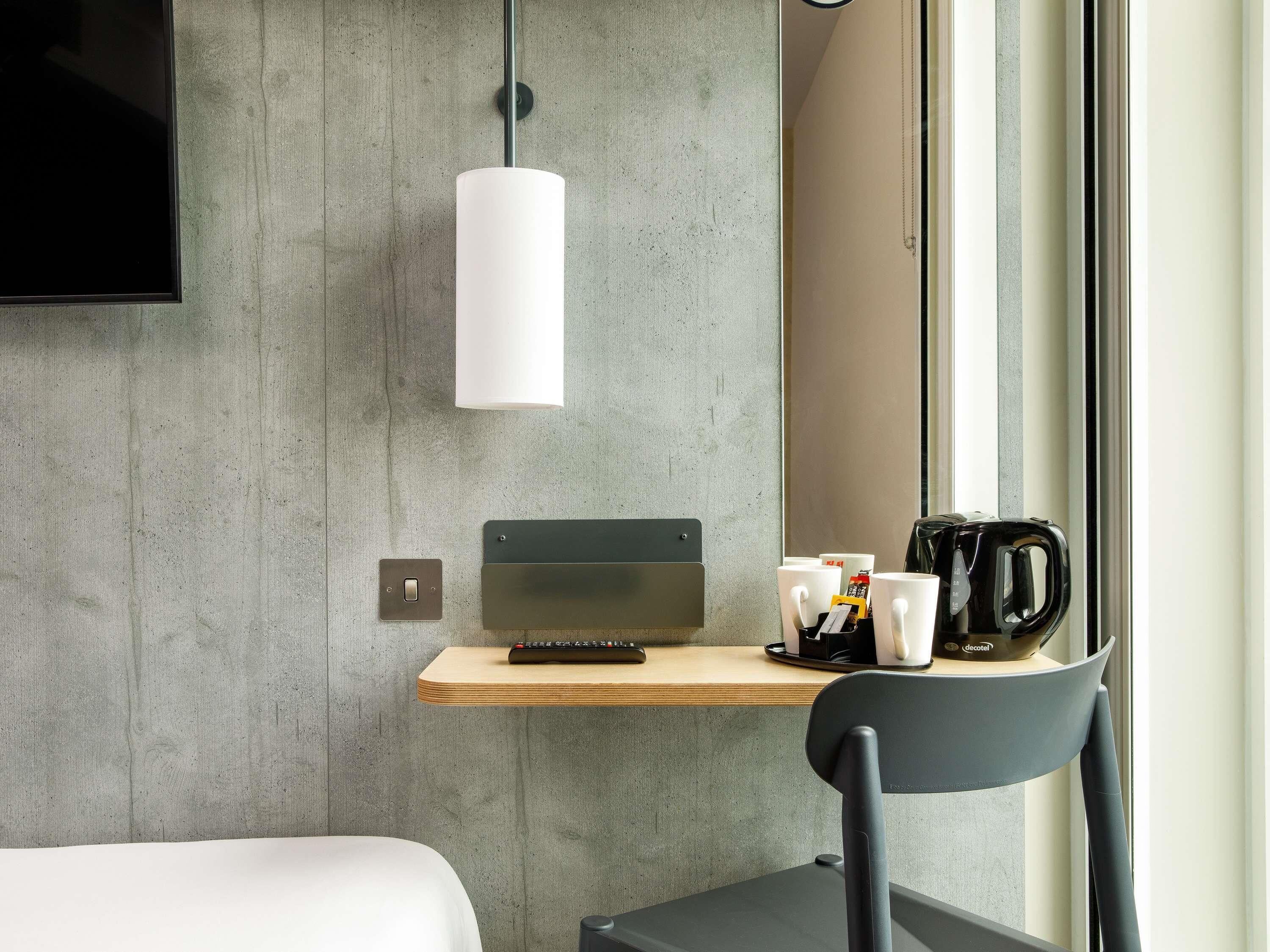 Hypo-allergenic bedding, memory-foam beds, desk, laptop workspace