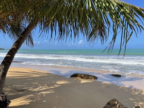 Plage à proximité, chaises longues, serviettes de plage