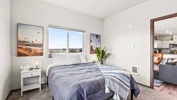 2 bedrooms, iron/ironing board, travel crib, WiFi