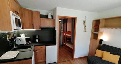 1er Ă©tage, vue pistes de ski, balcon, tĂ©lĂ©vision, casier Ă ski, 24mÂČ, Montalbert