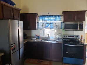 Kühlschrank, Mikrowelle, Ofen, Herdplatte