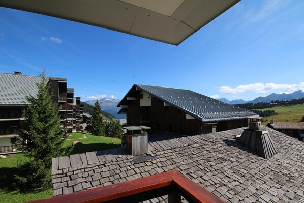 Property grounds - 100m from ski slopes, 1st floor, view ski slopes, balcony, tv, ski locker, 26m², Les Saisies (Les Saisies)