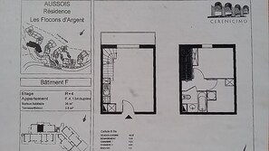 Floor plan - 300m from resort center, 4th floor, balcony, parking, tv, 40m², Aussois (Aussois)