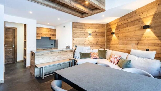 Unclassified image, 1 of 12, button - 5m from ski slopes, 9th floor, view panoramic, ski locker, 58m², Valmorel (Valmorel)