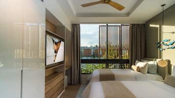 Ropa de cama de alta calidad y minibar