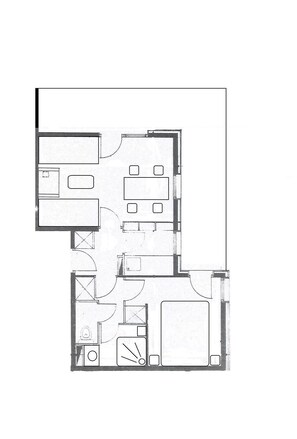Floor plan - Resort center, 1st floor, view resort, balcony, tv, ski locker, 30m², Valmorel (Valmorel)