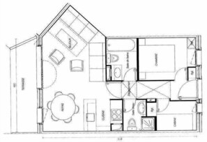 Floor plan - 240m from ski slopes, Ground floor, view mountain, terrace, tv, ski locker, 40m², Valmorel (Valmorel)
