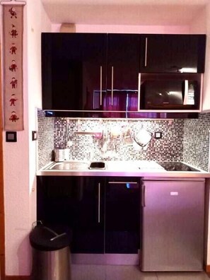 Fridge, microwave, dishwasher, coffee/tea maker