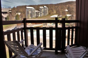 Property grounds - 100m from ski slopes, 6th floor, view ski slopes, swimming pool, balcony, tv, ski locker, 31m² (Risoul)