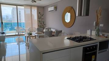 Microwave, oven, stovetop, coffee/tea maker