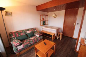 Living area - 100m from resort center, 2nd floor, view ski slopes, balcony, tv, ski locker, 22m², Les Saisies (Les Saisies)