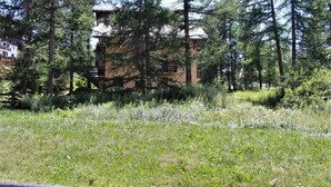 A grassy field with a building in the background. - 50m from ski slopes, Ground floor, balcony, tv, ski locker, 28m², Risoul (Risoul)