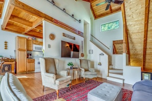 TV, fireplace, DVD player, books - Unique Thornton Townhome: Swim, Ski, & Hike! (Thornton)