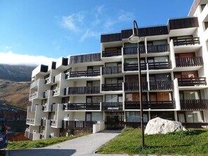 Stunning views of the surrounding landscape and body of water can be enjoyed from the balconies of this building.