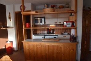 Réfrigérateur, micro-ondes, lave-vaisselle, cafetière/bouilloire