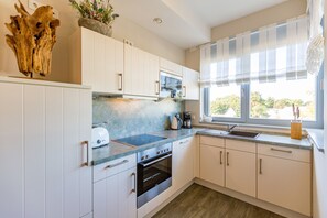 Fridge, oven, dishwasher, coffee/tea maker